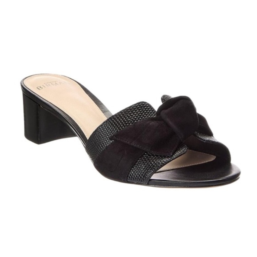 ALEXANDRE BIRMAN MAXI CLARITA BLOCK 45 EMBOSSED LEATHER & SUEDE SANDAL
